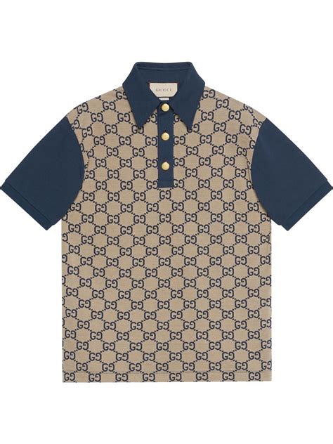 gucci blue monogram polo